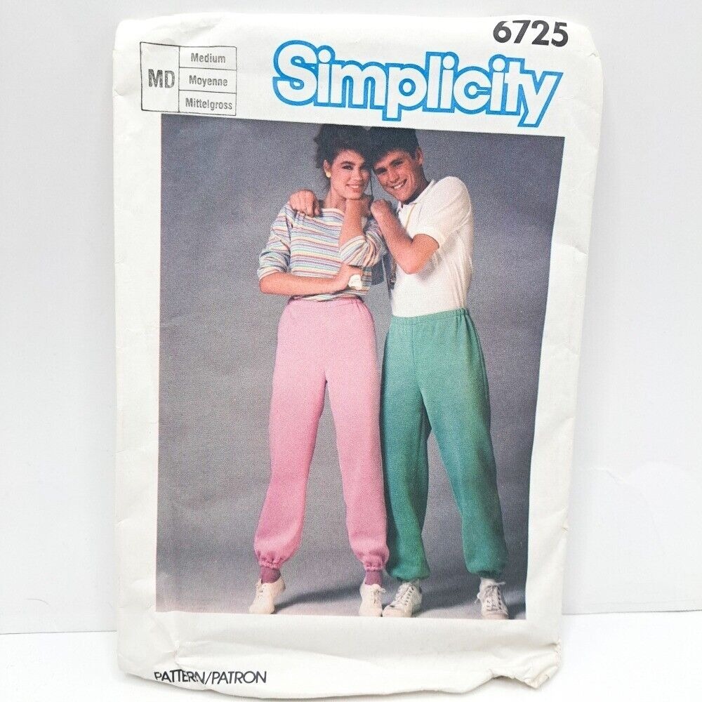 Simplicity 6725 Sewing Pattern Misses' or Men's Pants‎ Pull-On Medium Size